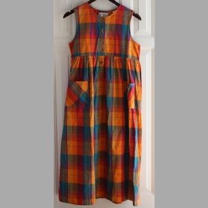 Copper Key orange plaid summer midi dress